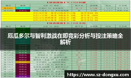 厄瓜多尔与智利激战在即竞彩分析与投注策略全解析