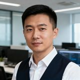 某大型制造企业IT部门王工的头像照片，短发干练穿着白色衬衫搭配深色马甲